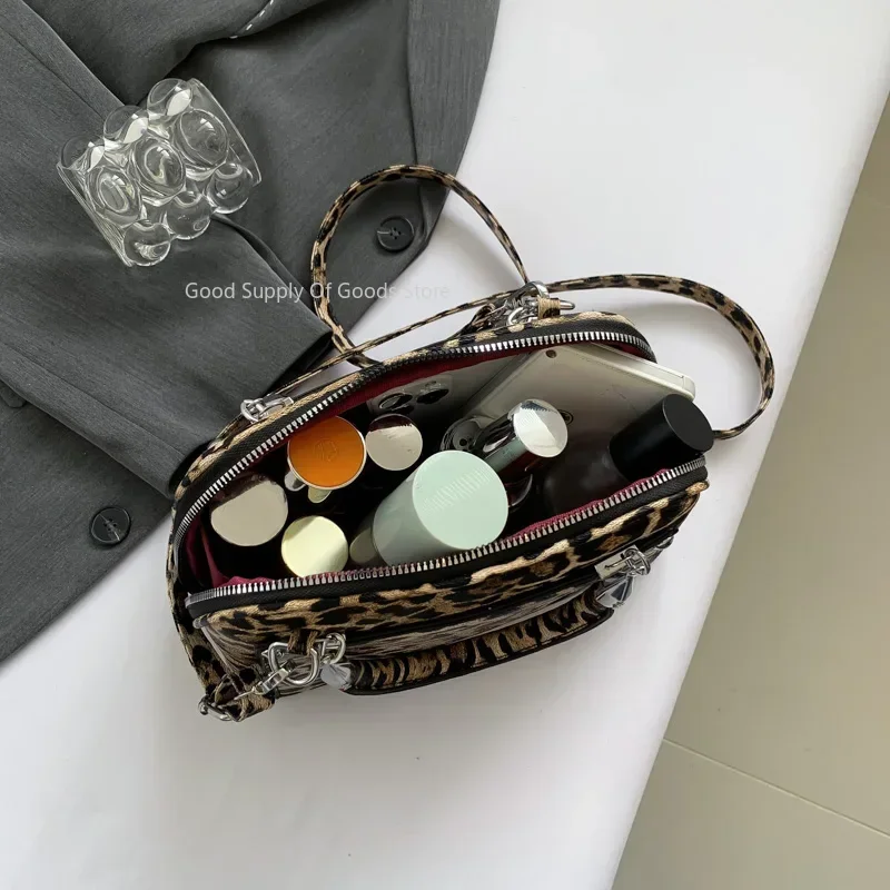 여성을위한 브랜드 클래식 핸드백 쉘 가방 빈티지 레오파드 Pu 가죽 크로스 바디 숄더 백 여성 데이 클러치 소형 전화 가방