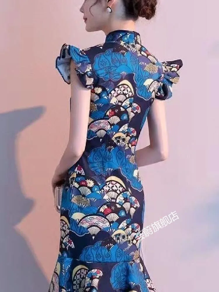 

A modified version of the new-style Qipao Chinese-style fishtail dress