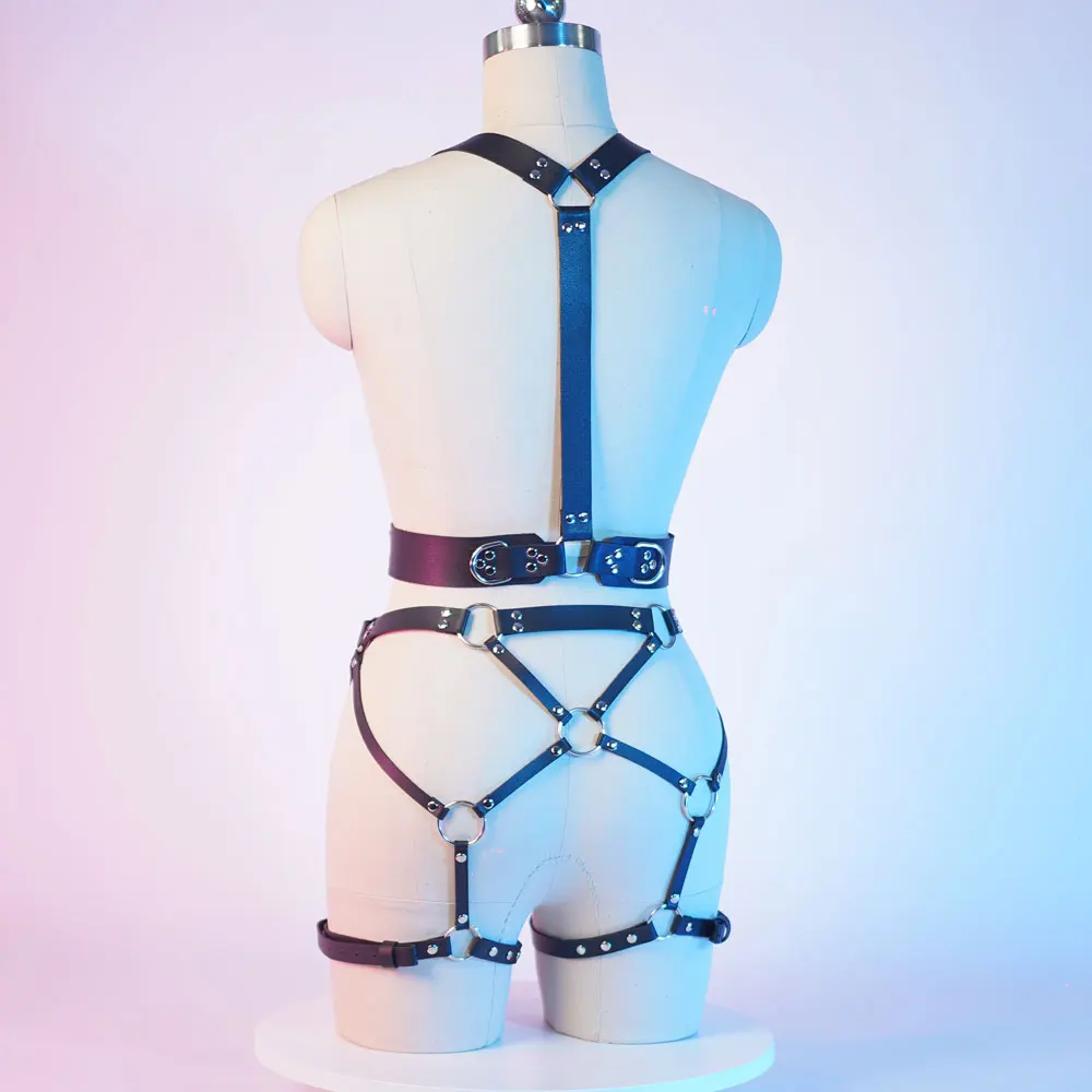 Women Sexy Body Harness Belt Bdsm Bondage Lingerie Garter Belt Leather Lingerie Gothic Fetish Clothing Festival Rave outfit