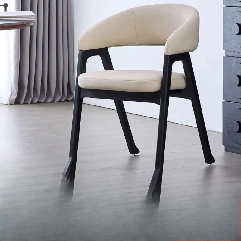 

Medieval dining chair, French retro home ash wood chair