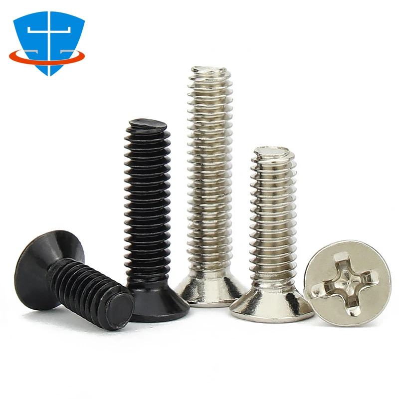 DIN7046 M1 M1.4 M2 M3 M4 Flat Head Phillips Machine Screw SSD Electronic Repair Screw Accessorie Black Nickel Plated KM Screws