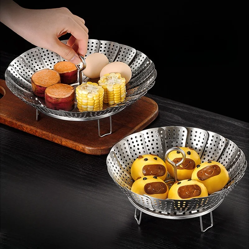 Universal 304 Stainl Steel Ster Ra Steng Tray Water Separation Sted Rice Pot Cover Heat Resistant round Tray