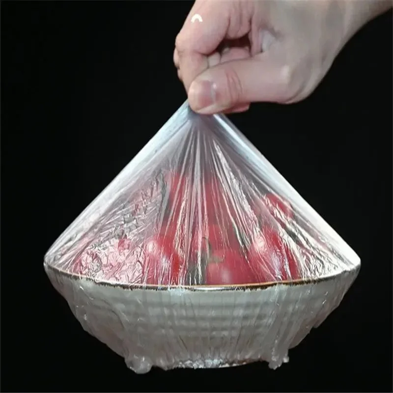 100pcs Disposable Food Storage Cover Reusable Elastic Fresh Food Covers Stretch Wrap Bowl Dish Food Cover Fresh Keeping Bags