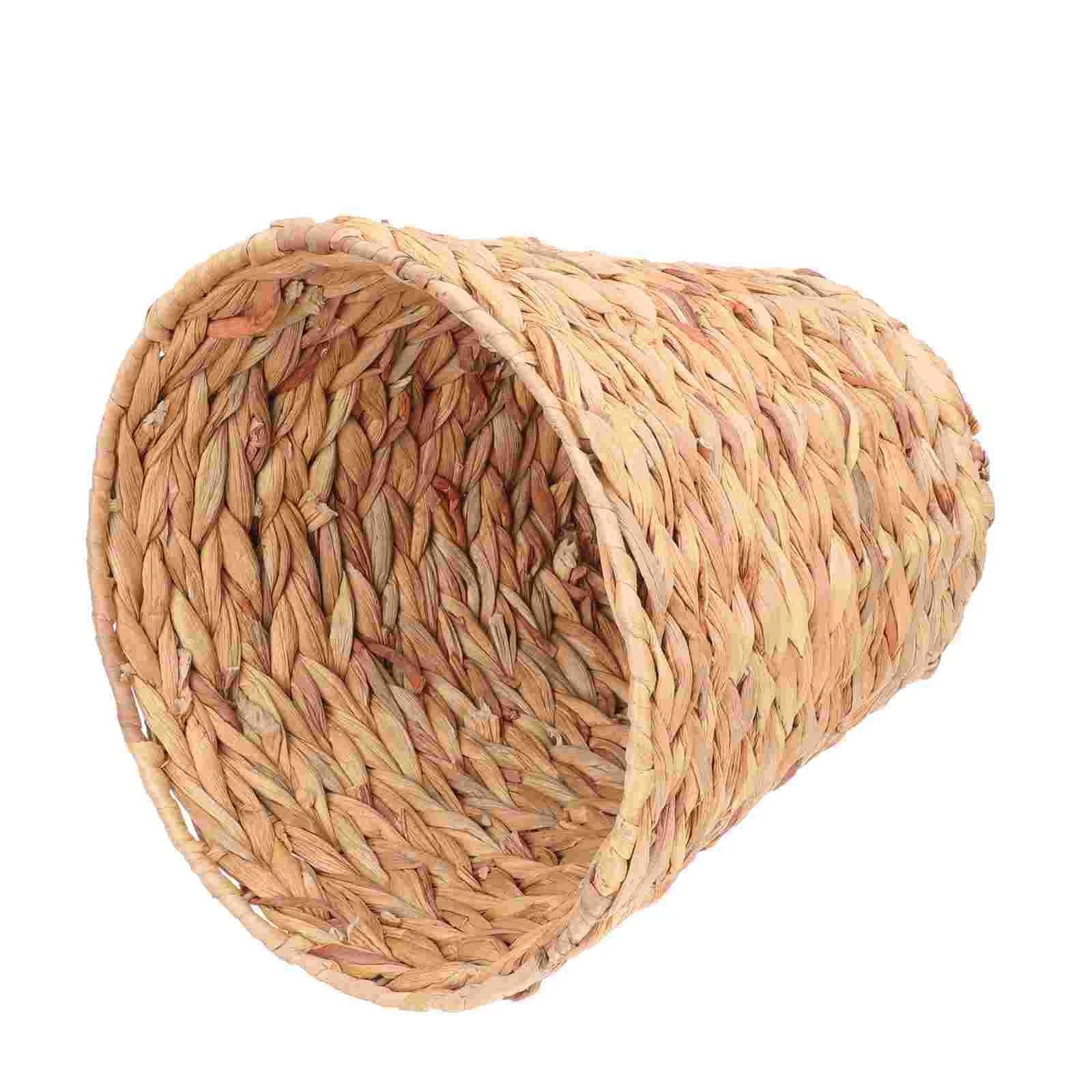 

Rattan Trash Can Holder Woven Decor Home Storage Basket Container with Lid Decorative Straw Vintage Garbage Sundries