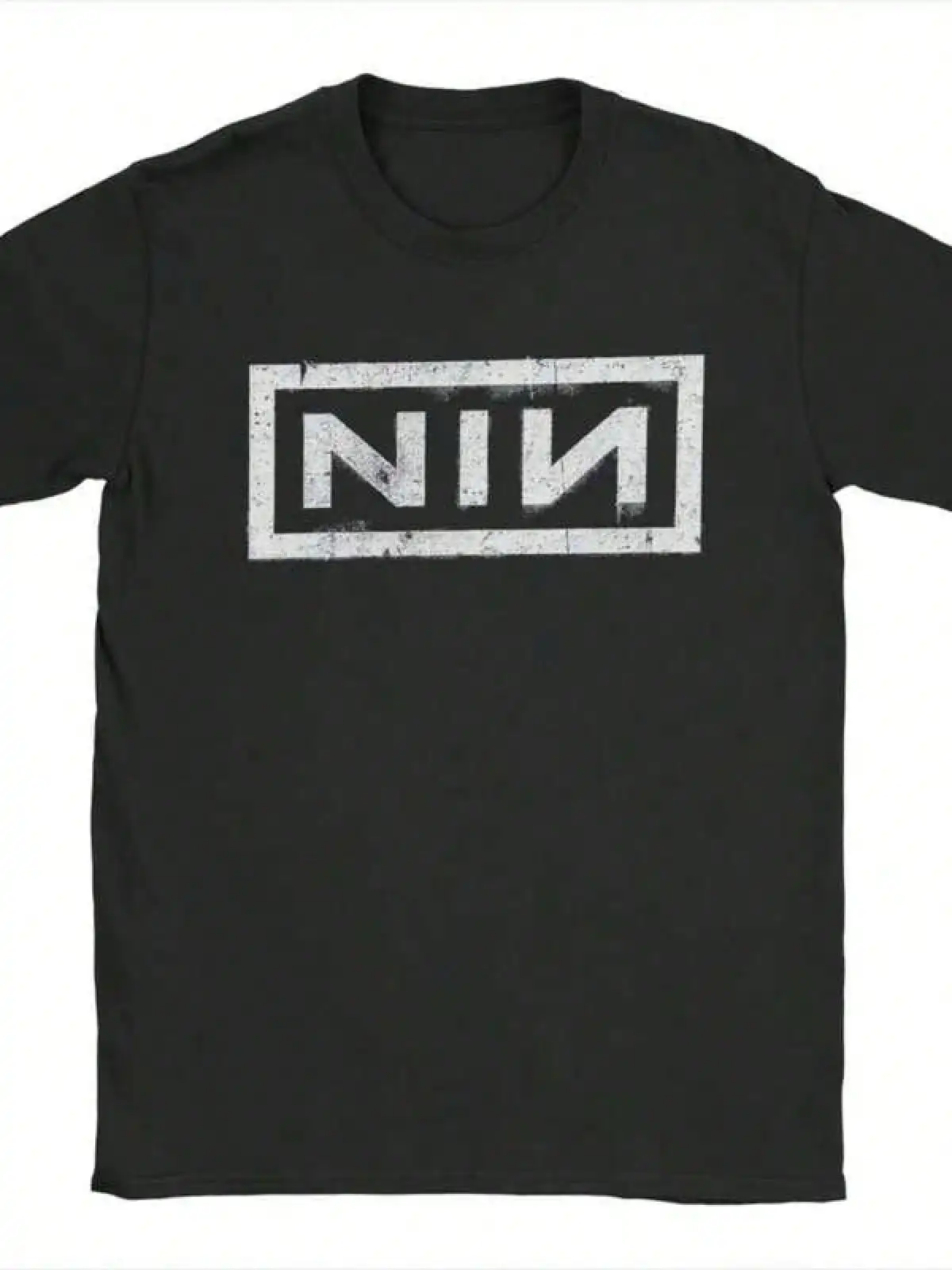 T Shirt Print,Graphic-Cotton Tees Size Plus,NIN Retro Logo Nine Inch Nails T-Shirt Fashion Cotton Tee Shirt Round Neck Short Sleeve T Shirts,With Shirt,Summer Tops,Shirt Suitable