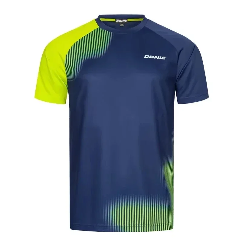 Men Table Tennis T-Shirt Undercurrent Pattern Men's Summer Ventilate Badminton T-Shirt Table Tennis Sports Short Sleeve Tees