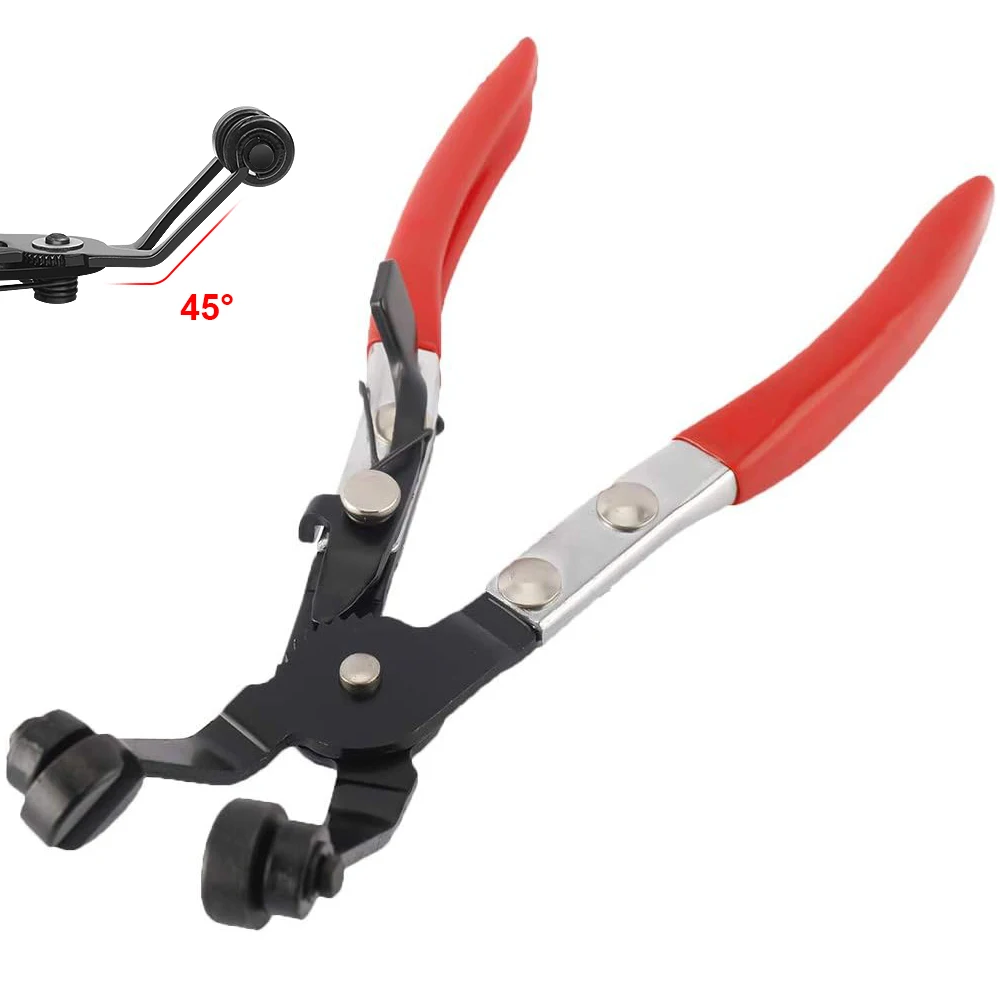 45° Angle Flat Belt Hose Clamp Pliers Car Water Pipe Removal Tool for Fuel Coolant Hose Pipe Clips VT01164