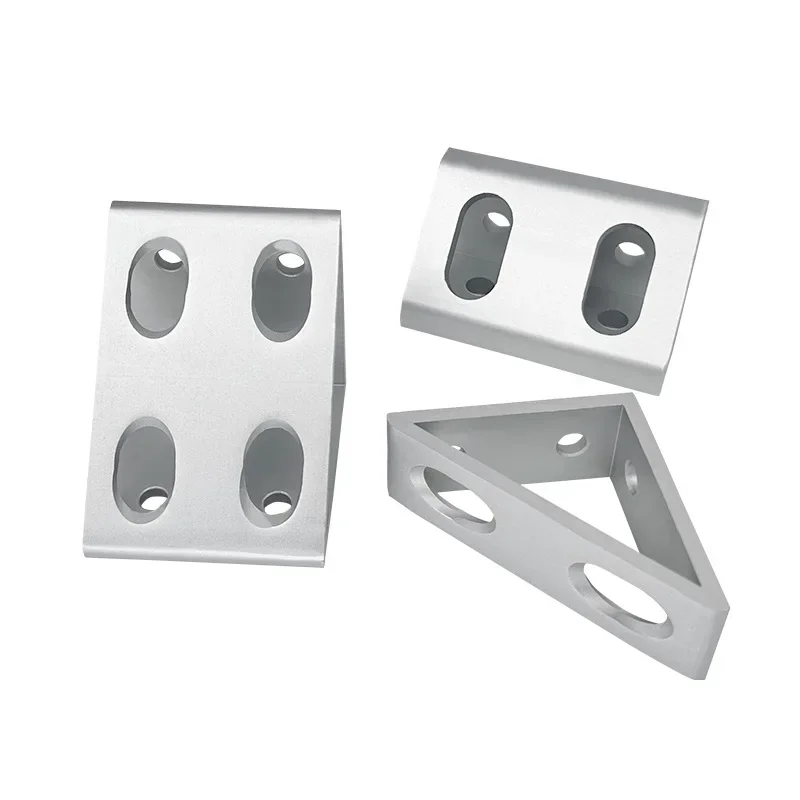 4Pcs Silver Aluminum Profile Right Angle Triangle Block Triangle Connector Bracket 2020 3030 4040 4545 4590 2040 3060 4080