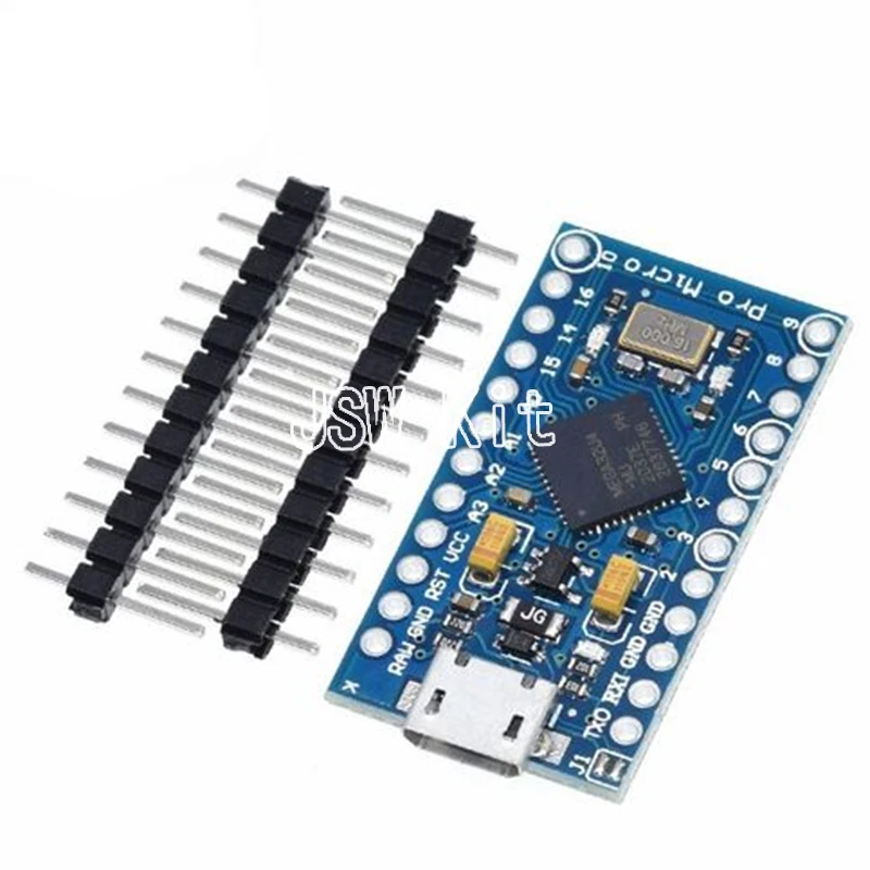 Pro Micro ATmega32U4 5V 16MHz Original Chip Replace ATmega328 for Arduino Pro Mini with 2 Row Pin Header for Leonardo UNO R3