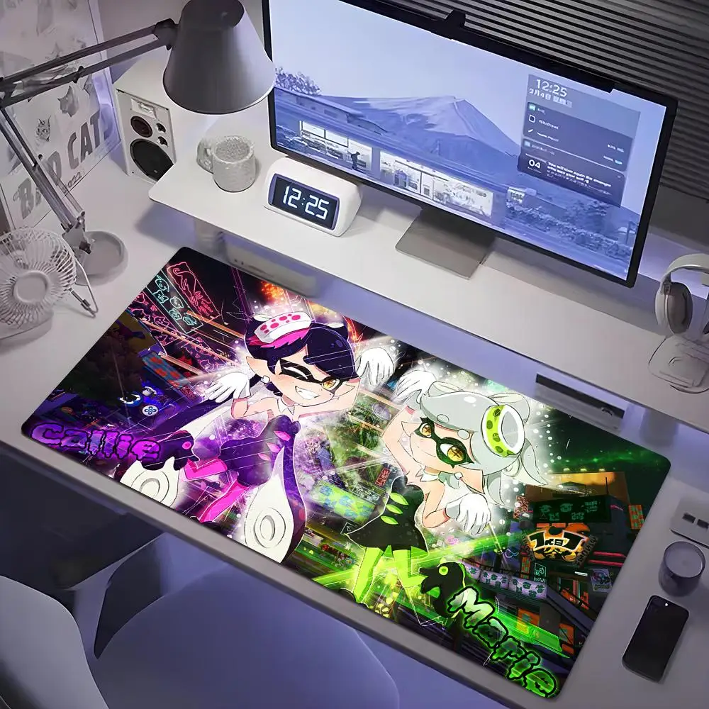 

splatoon Mouse Pad Tablet mouse Pad Laptop xl desktop mouse pad, cute HD Rainbow Gaming keyboard pad, csgo Player, 90x40