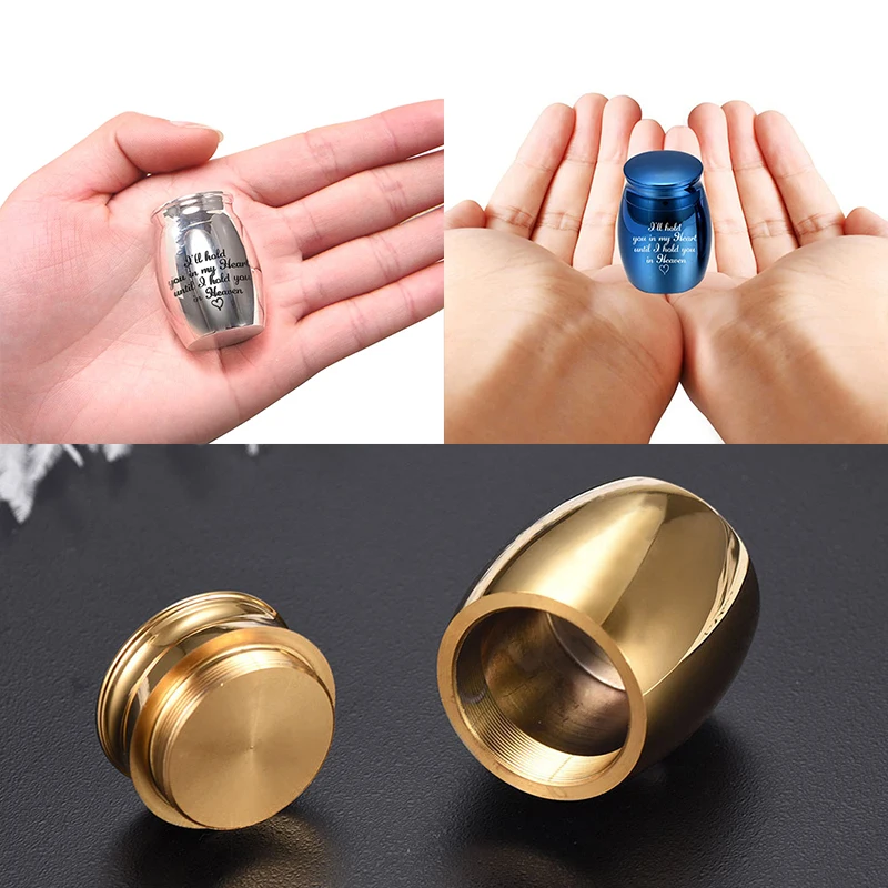 Small Mini Cremation Human Ashes Holder Stainless Steel Memorial Keepsake Ash Funeral Urn For Pet Small Ashes For Dog Pet