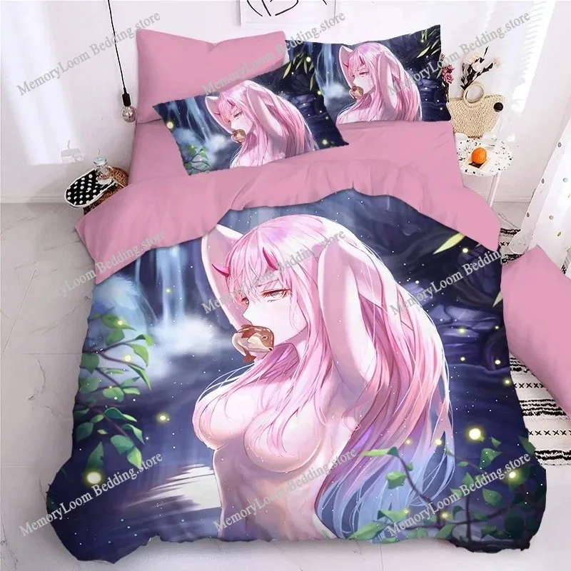 

Darling in The Frank XX Bedding Sets Japan Anime Game Figure 3D Printed Duvet Cover Sets Twin Queen King Single Size Bedclothes