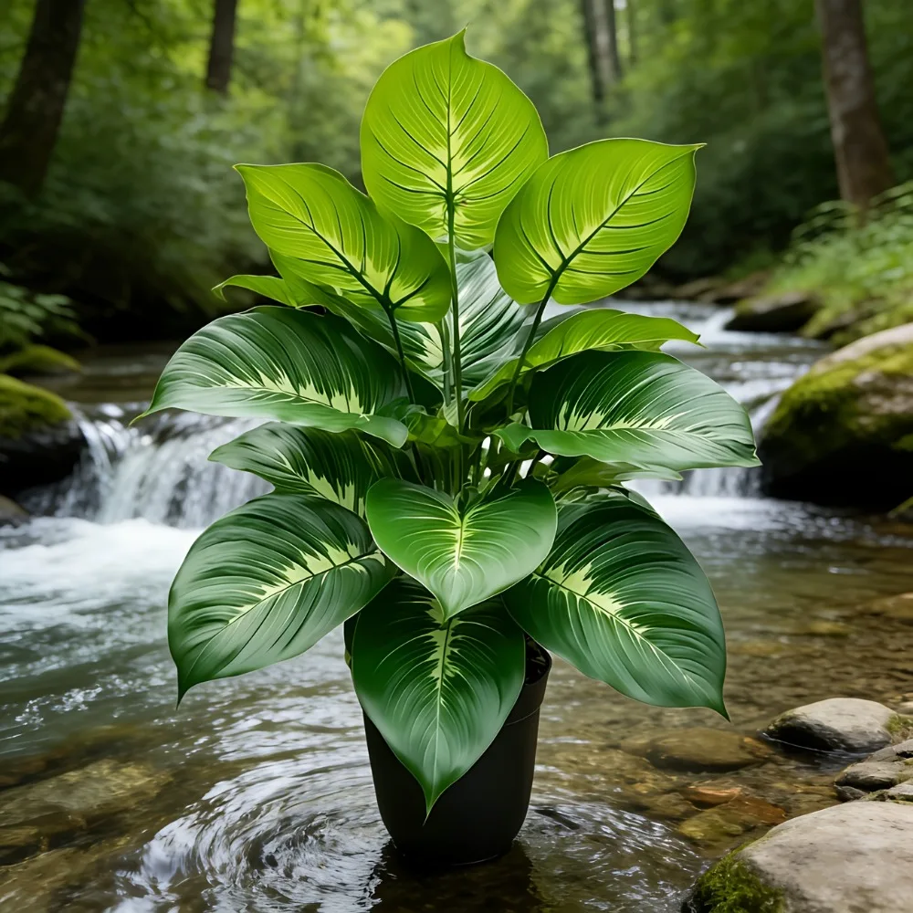 1 Stück 24-köpfige Künstliche Pflanze Realistischer Boden-Bonsai für Innenräume, Hochzeiten, Hotels, Gärten, Fotografie-Dekorationen – Detail 5
