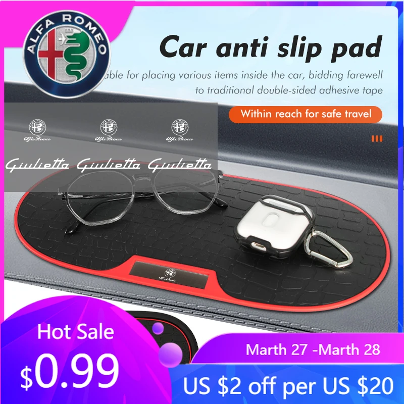 

For Alfa Romeo For Alfa Romeo Car Dashboard Sticky Anti-Slip Phone Key Storage Holder Mat Giulietta GT 159 147 156 Mito Brera Gi