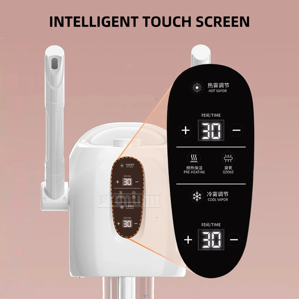 Dispositivo hidratante de vapor facial de jato duplo, ferramenta de cuidados com a pele pré-aquecida quente e fria