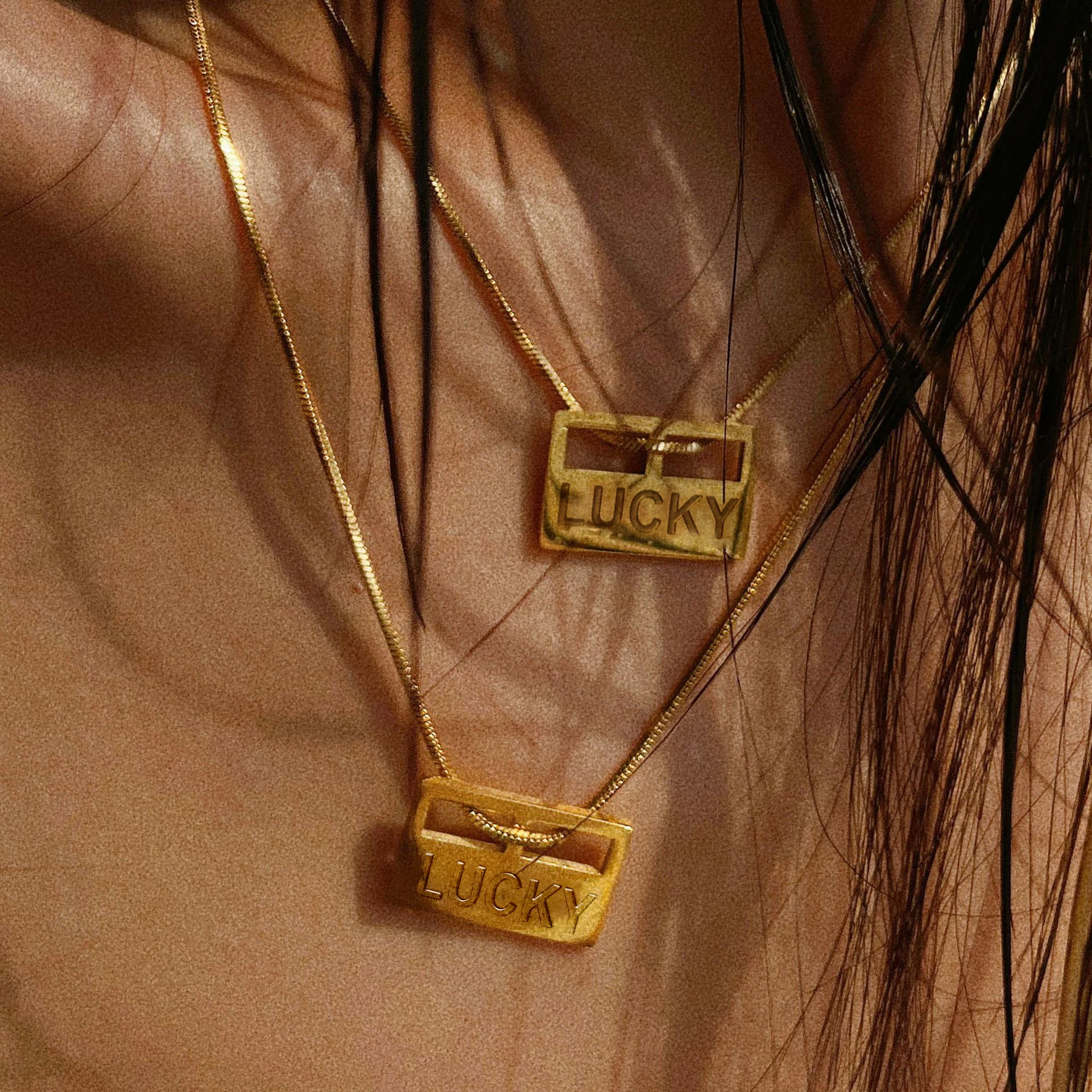 

AIKOER Square Pendant Necklace 18k Gold Color Plated Square Necklace Lucky Pendant Necklace Faith Necklace For Women For Her