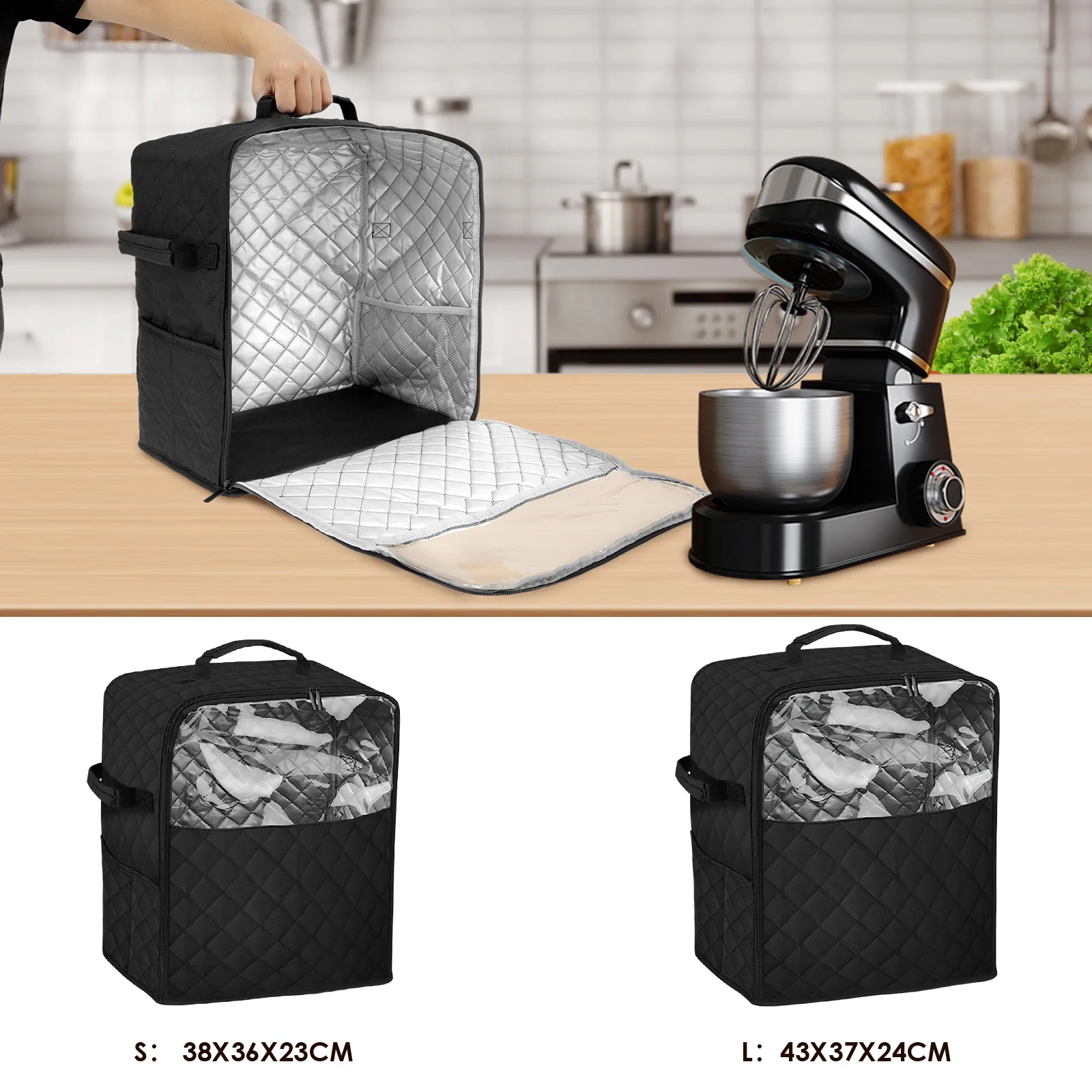 

Stand Mixer Dust Cover Kitchen Vertical Mixer Storage Bag with Clear window Multipurpose Waterproof Kitchen Accessory Organizer