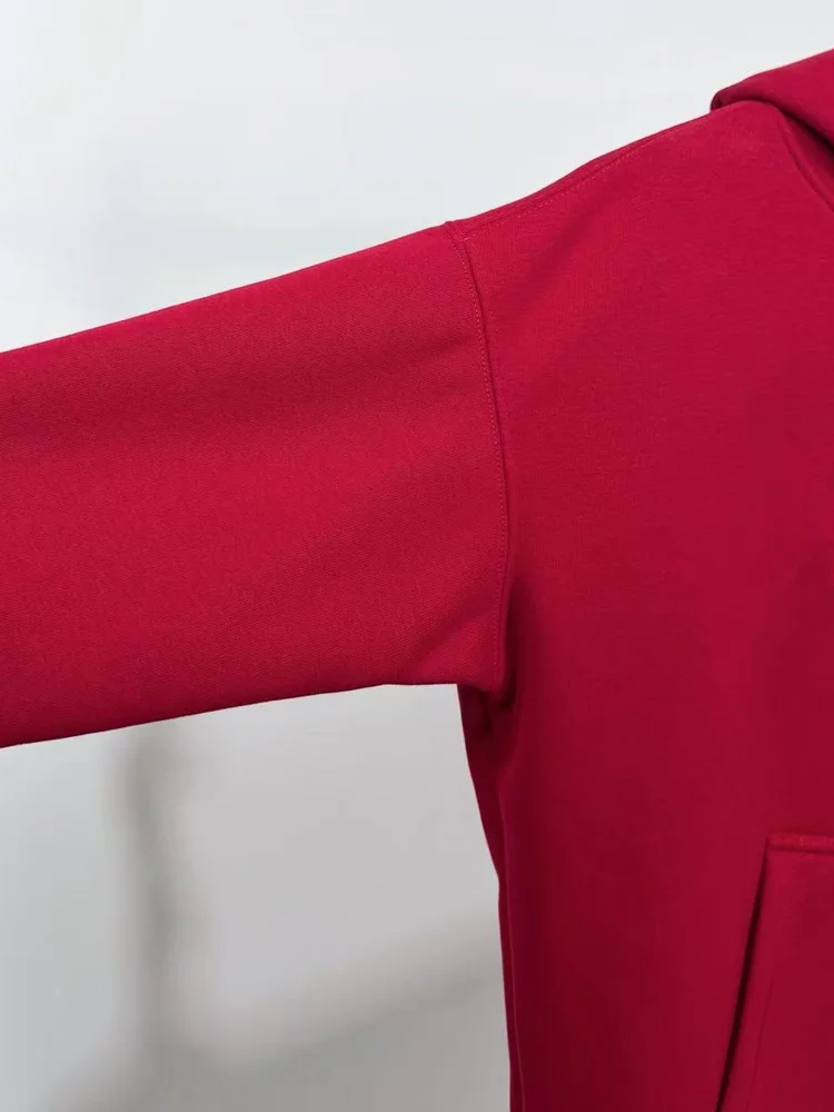 Thiened Fce moletom com capuz feminino inverno outerwear americano casual cor blo carta cola impressão camiseta sle casaco