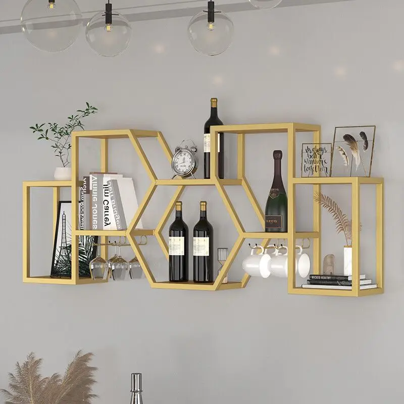 

Wine rack wall hanging restaurant creative cabinet display stand household Nordic wrought iron wine rack wall hanging