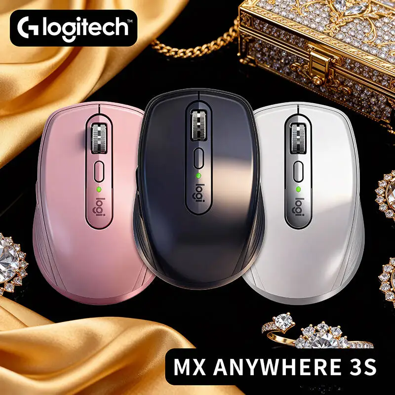 

Logitech MX Anywhere 3S Portable Wireless Mouse, Silent Technology, 8K DPI Darkfield, Easy-Switch 3