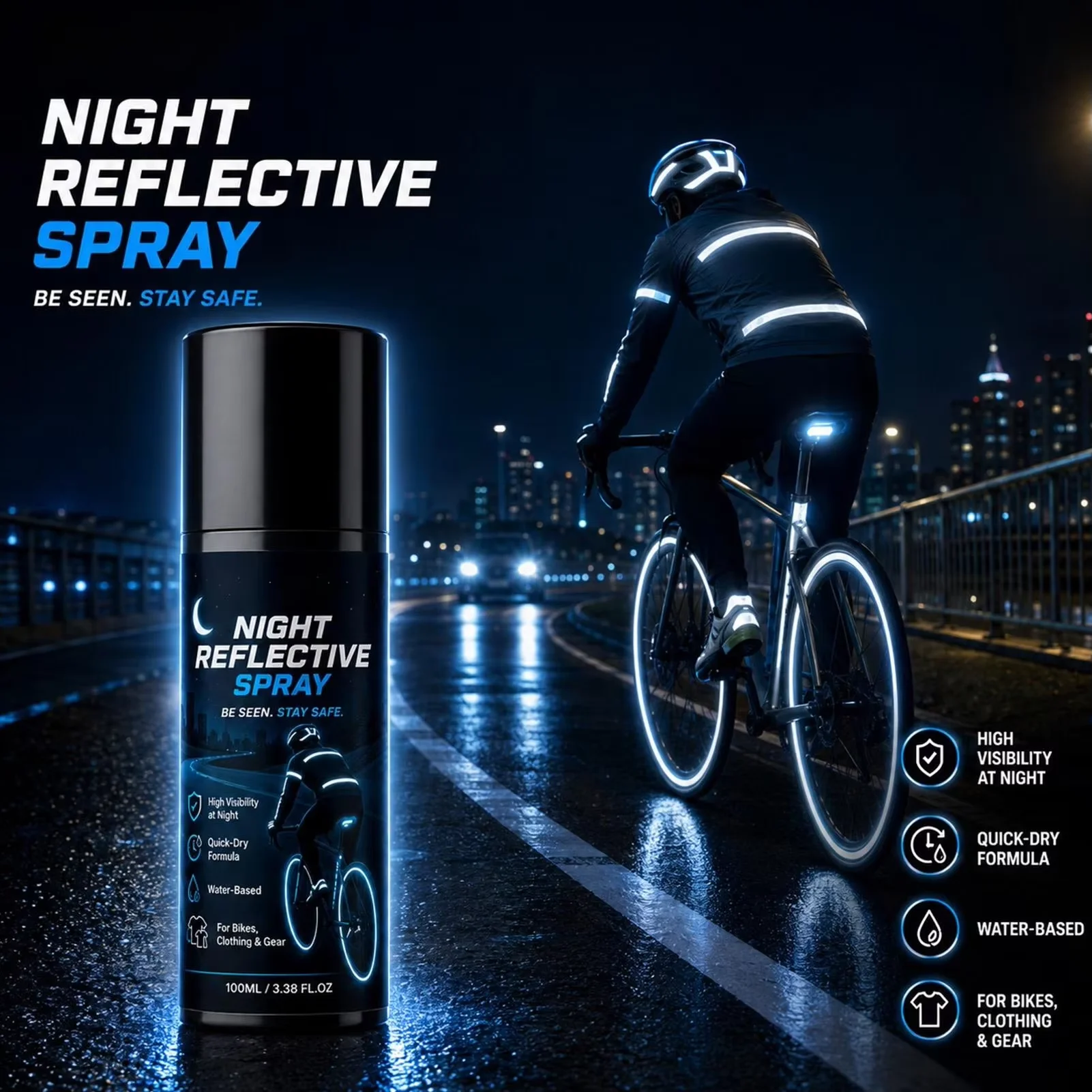 Cycling Gear Helmet - Reflective Spray Paint Clear Quick Dry