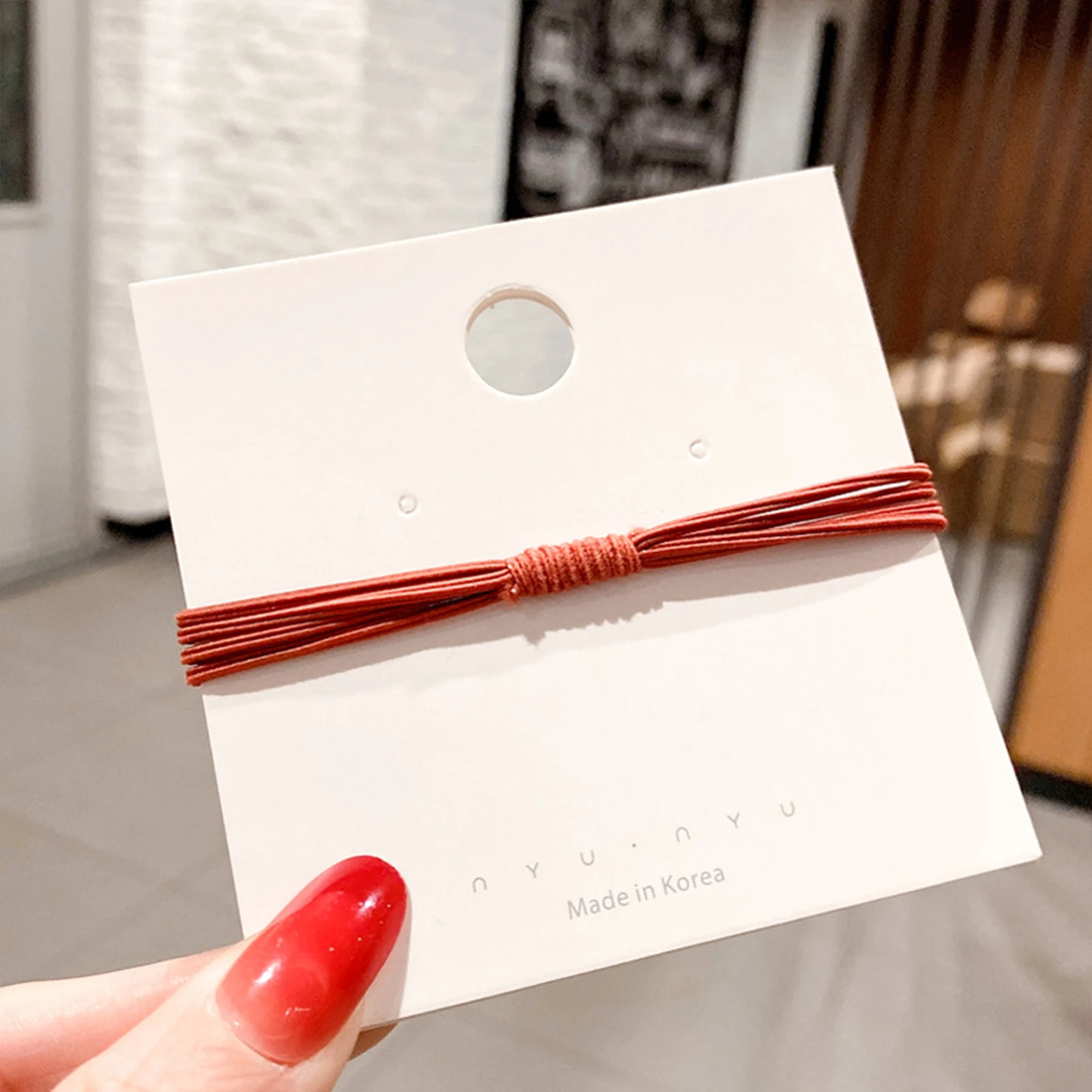 10 Buah Ikat Rambut Wanita Gaya Sederhana Ikat Rambut Elastis Warna Solid Ikat Rambut Kecil untuk Penataan Rambut Keriting Tebal