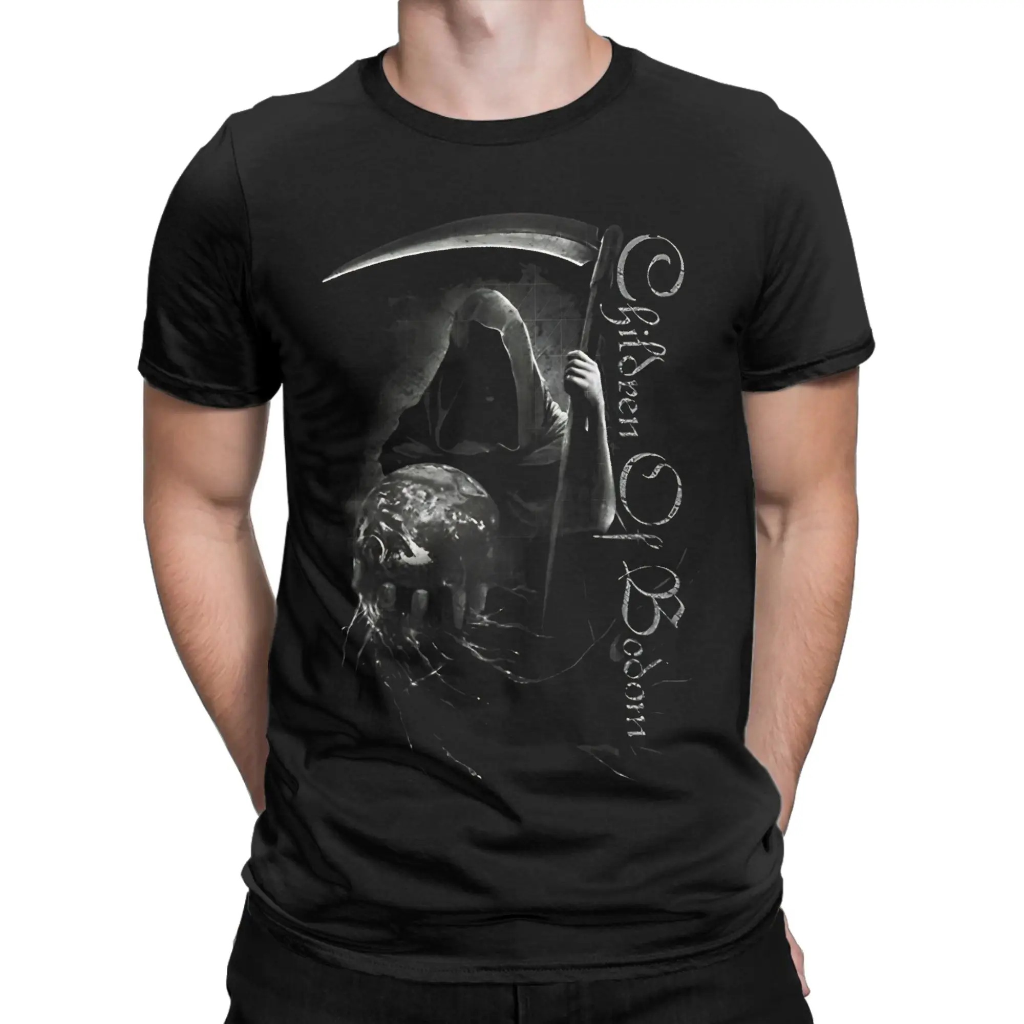 Children Of Bodom T Shirts Men's  Cotton Vintage T-Shirts Round Neck  Tees Short Sleeve Tops Party