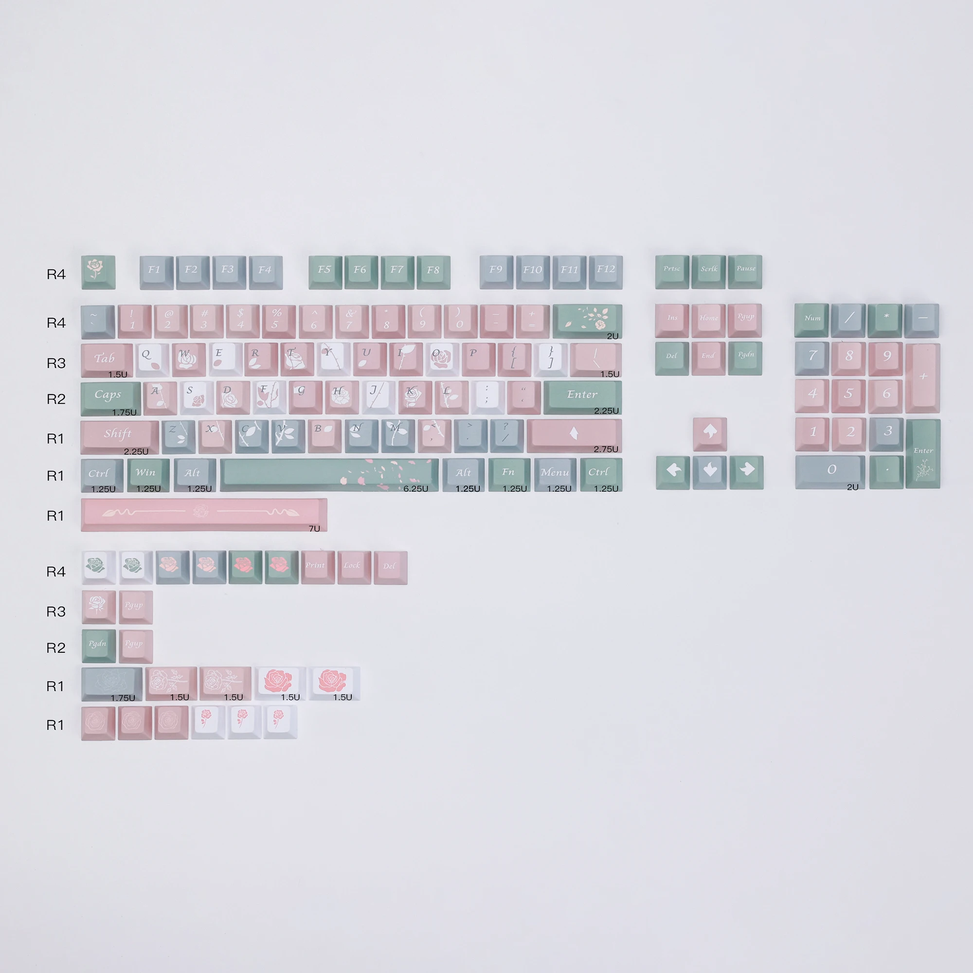 

Cherry Profile Rose Keycaps Set MX-style PBT Material Dye-sub