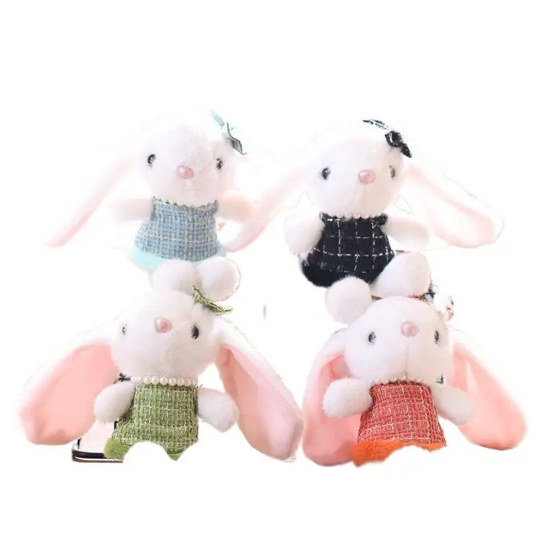 Zoet schattig konijntje knuffel cartoon gevulde pop sleutelhanger tas hanger rugzak hangende decoratie mooie geschenken 13cm
