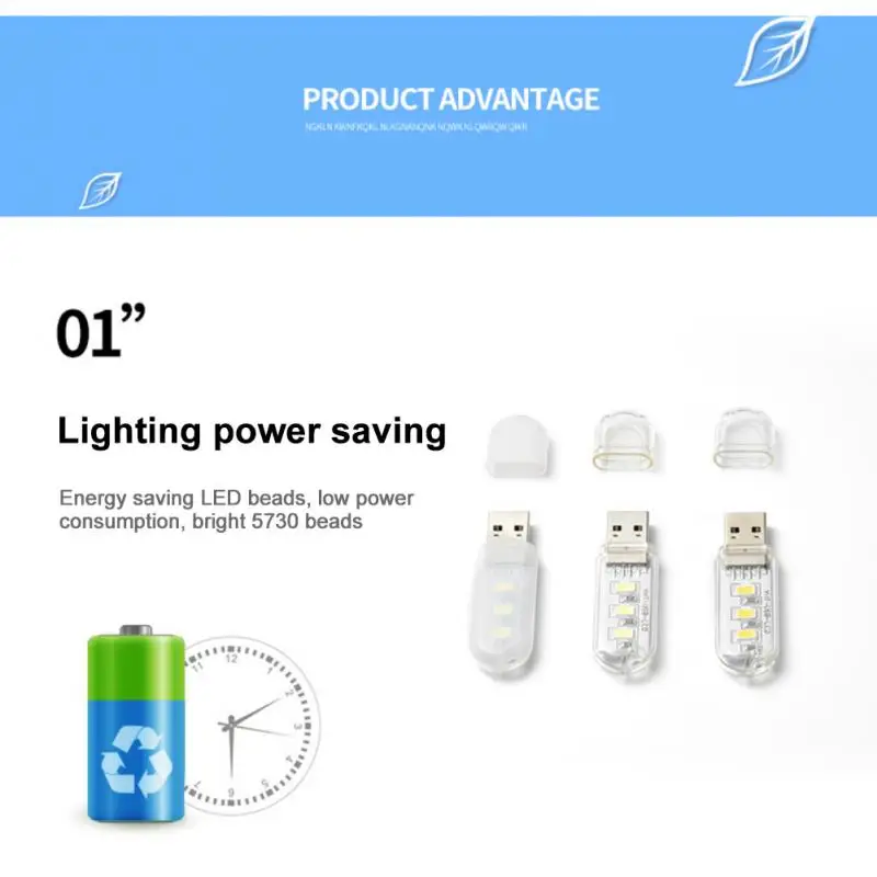 Mini przenośna lampka do czytania USB LED DC5V Ultra jasna lampka do czytania książek 3/8 diod LED do oświetlenia Power Bank PC Laptop Notebook