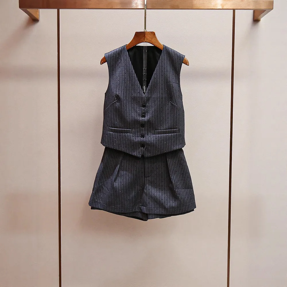 

Faionable Striped Vest And Skirt Set High-End Summer New Arrival Women's Clothing by BAGA Trendy Outfit for Ladies