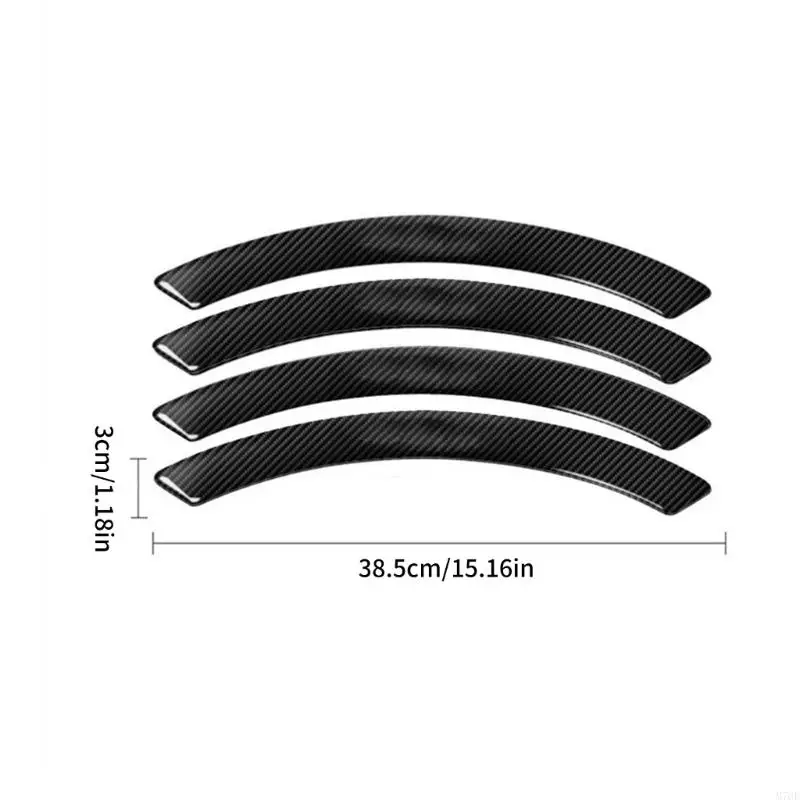 M76E 4-teiliges Rad-Augenbrauen-Zierleisten-Set, Carbon-Look, PVC-Kantenleiste, 15,16 18 Zoll, selbstklebende Detailleiste – Detail 6
