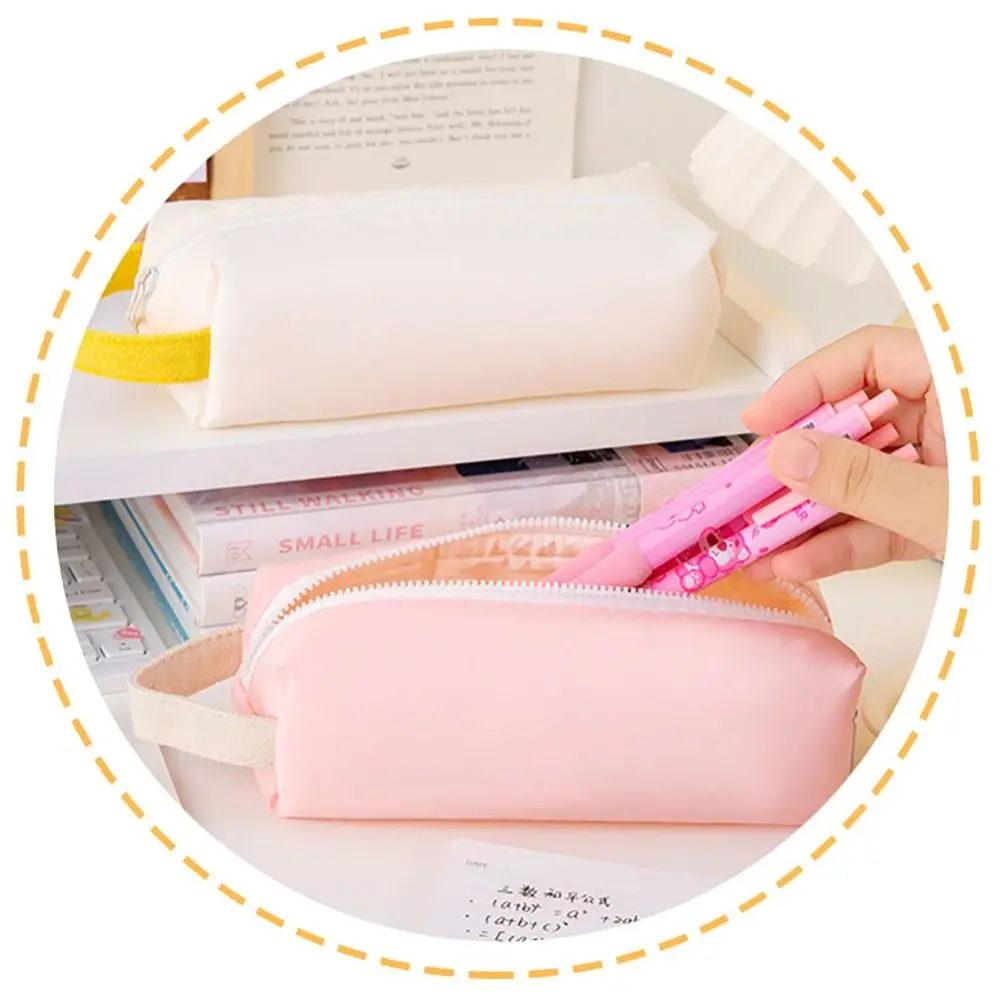 Tas Pensil Serat Poliester Baru Kapasitas Besar Kotak Pensil Persegi Perlengkapan Kantor Sekolah Tas Pensil