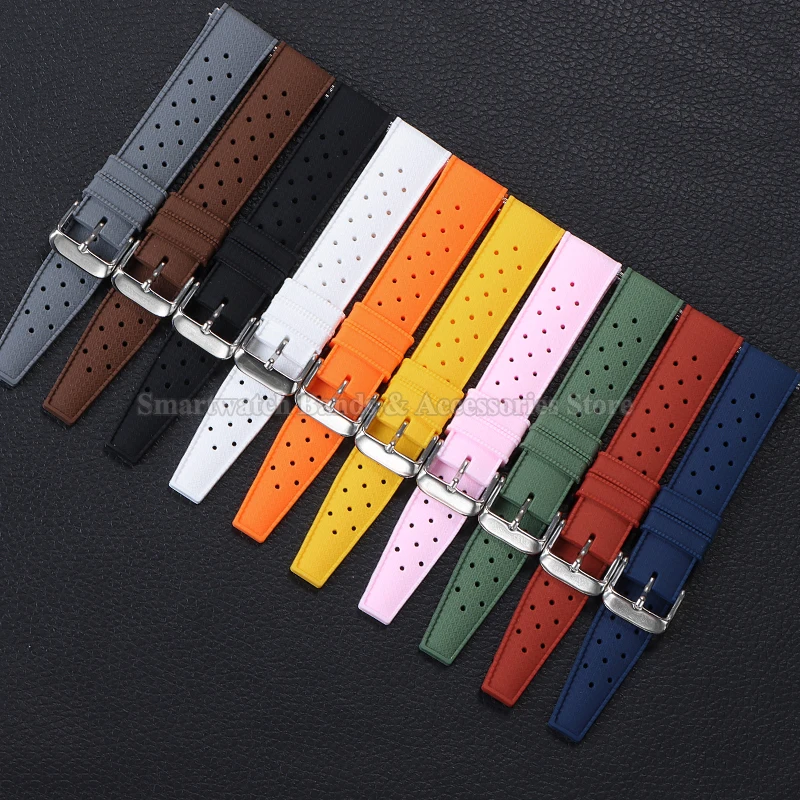 الاستوائية ساعات سيليكون الأشرطة 20 مللي متر 22 مللي متر 18 مللي متر ل Seiko ل الأحفوري المعصم الفرقة ل أوريس الإفراج السريع المطاط سوار استبدال