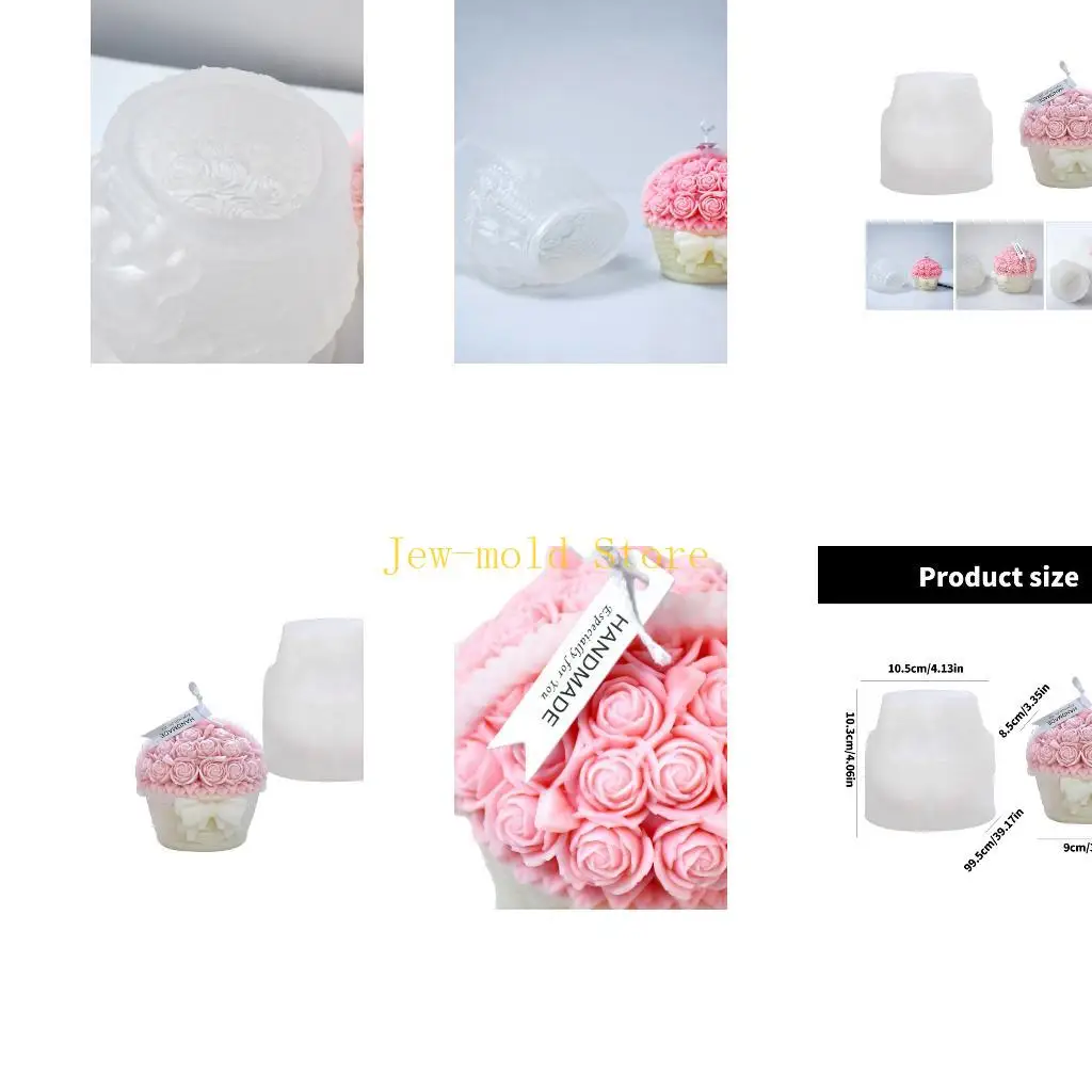 

C71B Silicone Mold for Crafting Beautiful Flower Basket Diffuser Stone Mold Handmade Wedding Decoration Mold