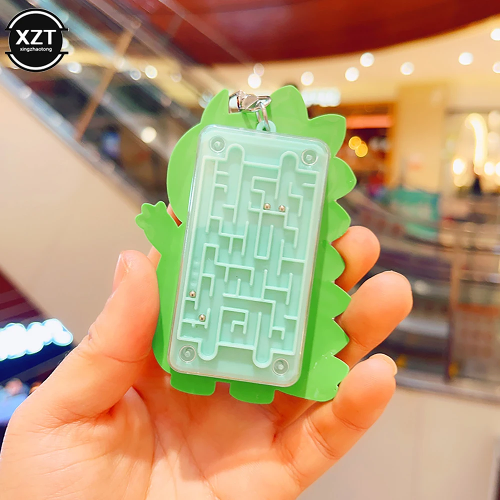 Mini Calculator Cartoon Dinosaur Calculator Keychain Puzzle Mini Maze Student Backpack Pendant Portable Pocket Calculator