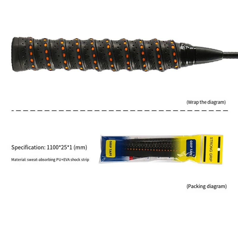 Cinto de suor antiderrapante para badminton, tênis revestido de borracha, cinto esportivo adequado para vara de pesca, raquete e rede de vôlei