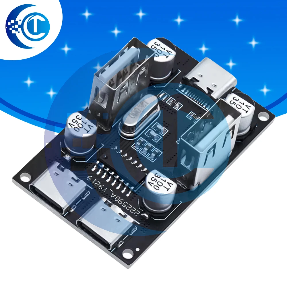 5‑Port USB2.0 Hub Expansion Module, 3 Type‑C 2 USB‑A High Speed Plug and Play Adapter Board