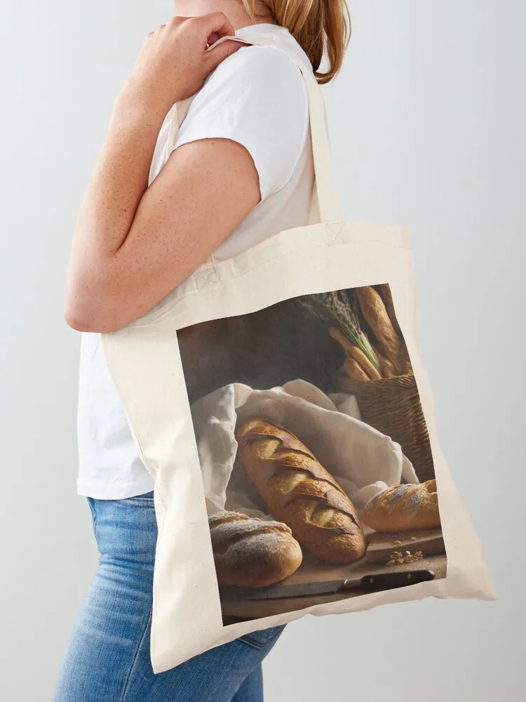 bread Tote Bag tote bags aesthetic large size bags custom canvas bag