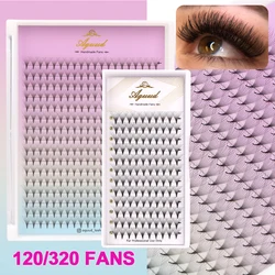 AGUUD Premade Fans Eyelash Extensions 5D 6D 8D 10D 12D 14D Sharp Narrow Pointy Base Russian Volume Fans Thin Stem Lash Extension