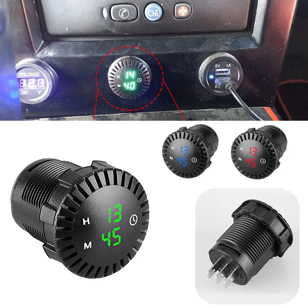 

Car Instrument Panel Electronic Decoration Clock 12V/24V Automotive Dashboard Touch Digital Clock LED Display Accessories