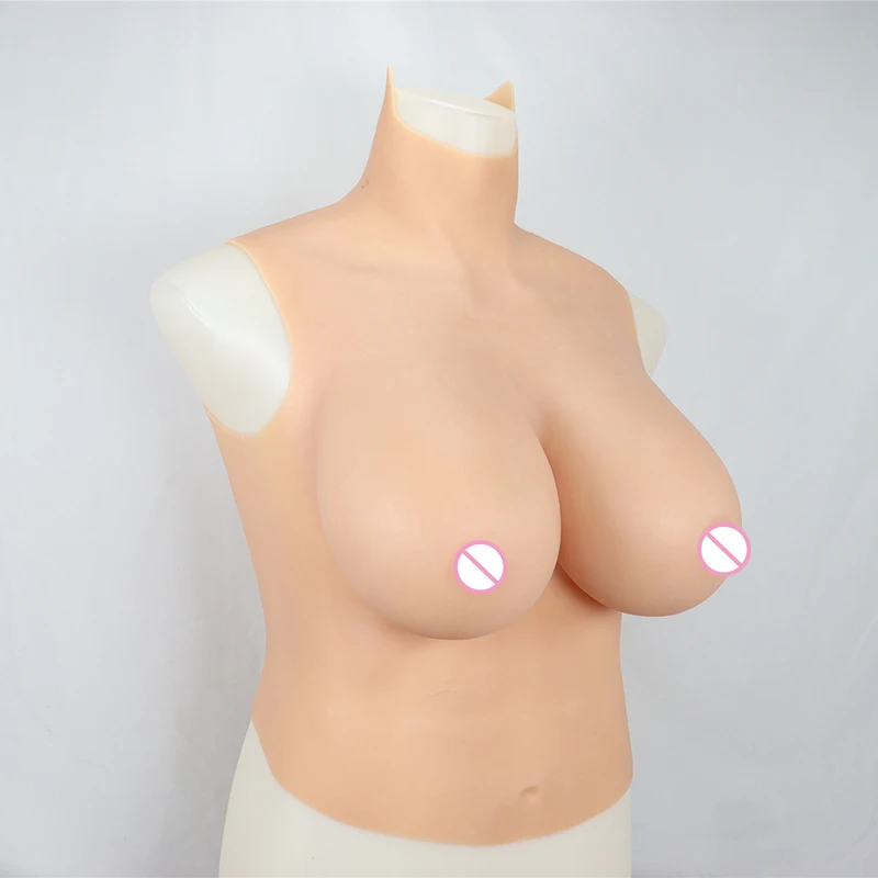 Solid Cotton Breast Belly Button Nipple Prosthesis CD Transvestite Fake Breast Man Woman Fake Boobs Transgender Bodysuit Clothes