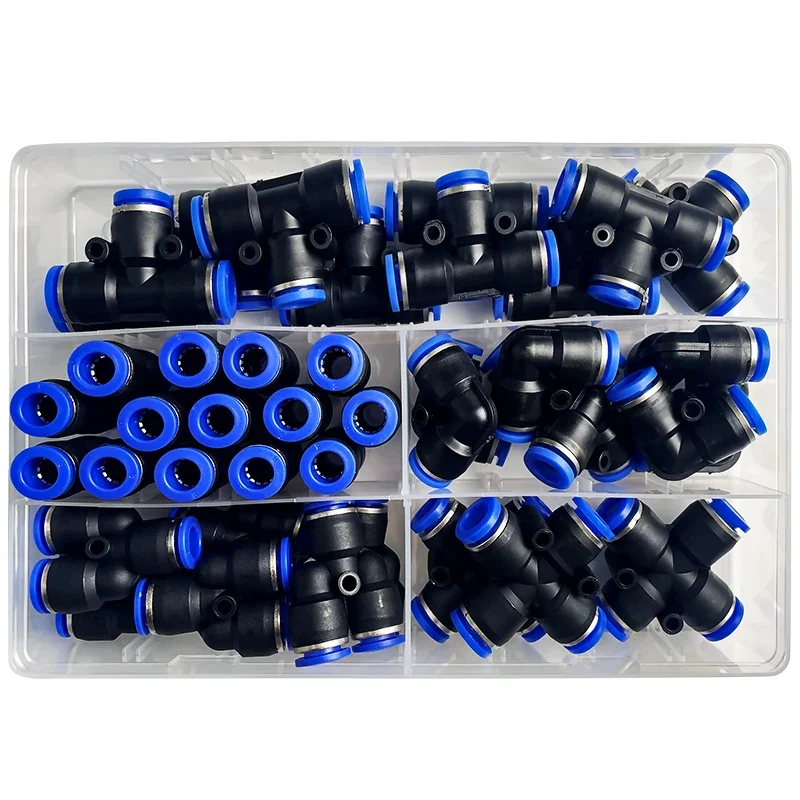 Kit de conectores neumáticos, piezas/PU-8/PE-8/PZA-8/PY-8/PV-8/PG-8/PK-8, diámetro exterior de 8mm y 6mm, 41 en caja