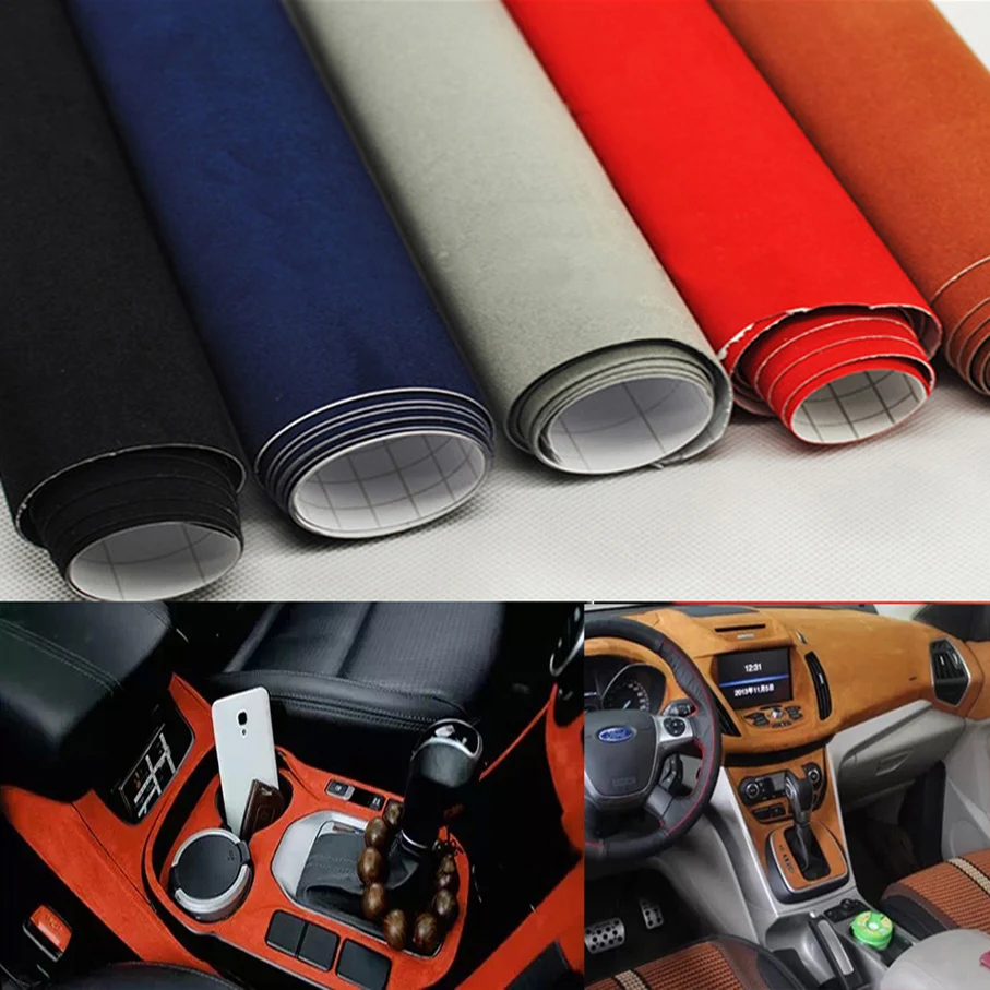 

35cm*150cm Premium Suede Vinyl Wrap Velvet Vinyl Wrap Film Car Wrapping Sticker Bubble Free For Vehicle Interior Decal