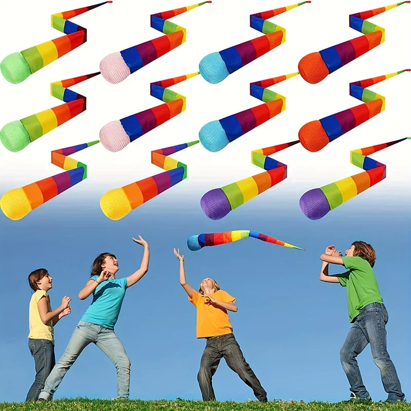 

Rainbow Comet Ball Soft Tail 65cm Indoor Outdoor Play Ball Throwing Receiving Ball Park Sports Relax Coordination Training Ball