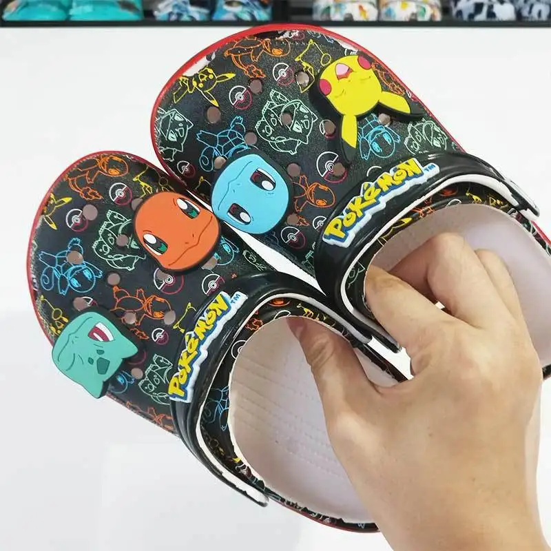 

Пляжная обувь Pikachu Cave, противоскользящие легкие летние шлепанцы в стиле аниме для взрослых и родителей и детей