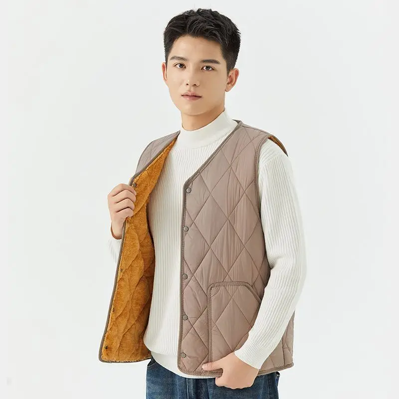 

Бархатный утолщенный хлопковый жилет, мужской терможилет, короткий стильный студенческий жилет внутри и снаружи