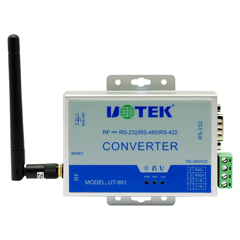 Uotek 433mhz transportadora para RS-232/485/422 conversor de transmissão de dados sem fio módulo de comunicação sem fio industrial UT-901