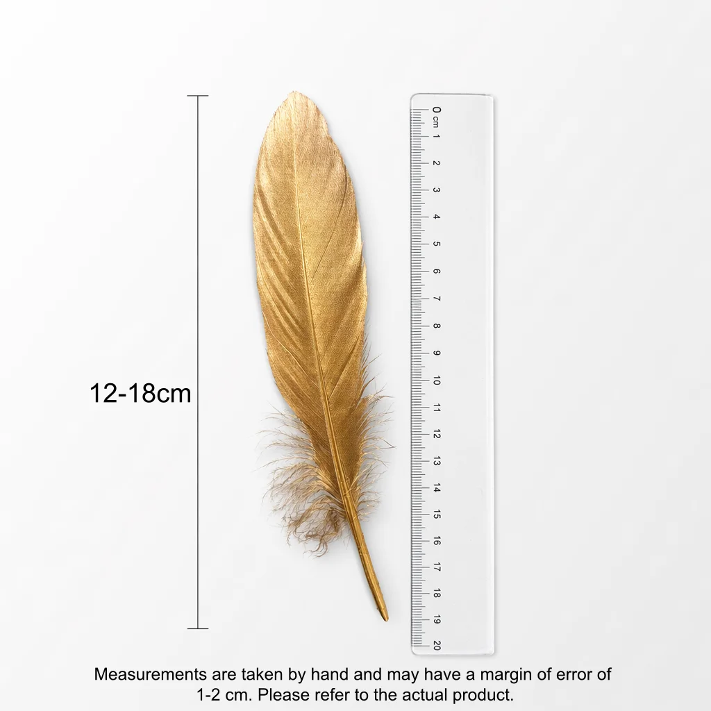 50 Pieces Natural Golden Goose Feathers Bulk 13-18cm, Soft Fluffy Plumes for Wedding Centerpiece Party Decor DIY Craft Supplies - view 4