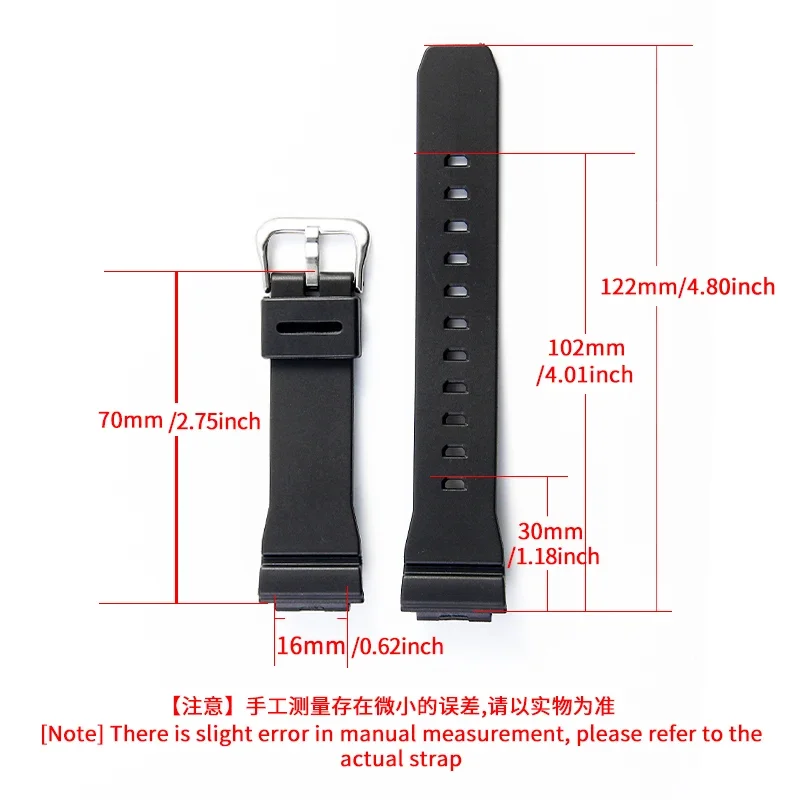 For Casio Octagon Series GM - S2100 Women's Watch Bracelet 16mm Khaki Black Resin Watchband Convex Interface Secure Pin Buckle